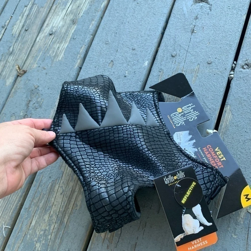 𝅺new Thrills & Chills Collection Halloween Dog Harness Size M Reflective